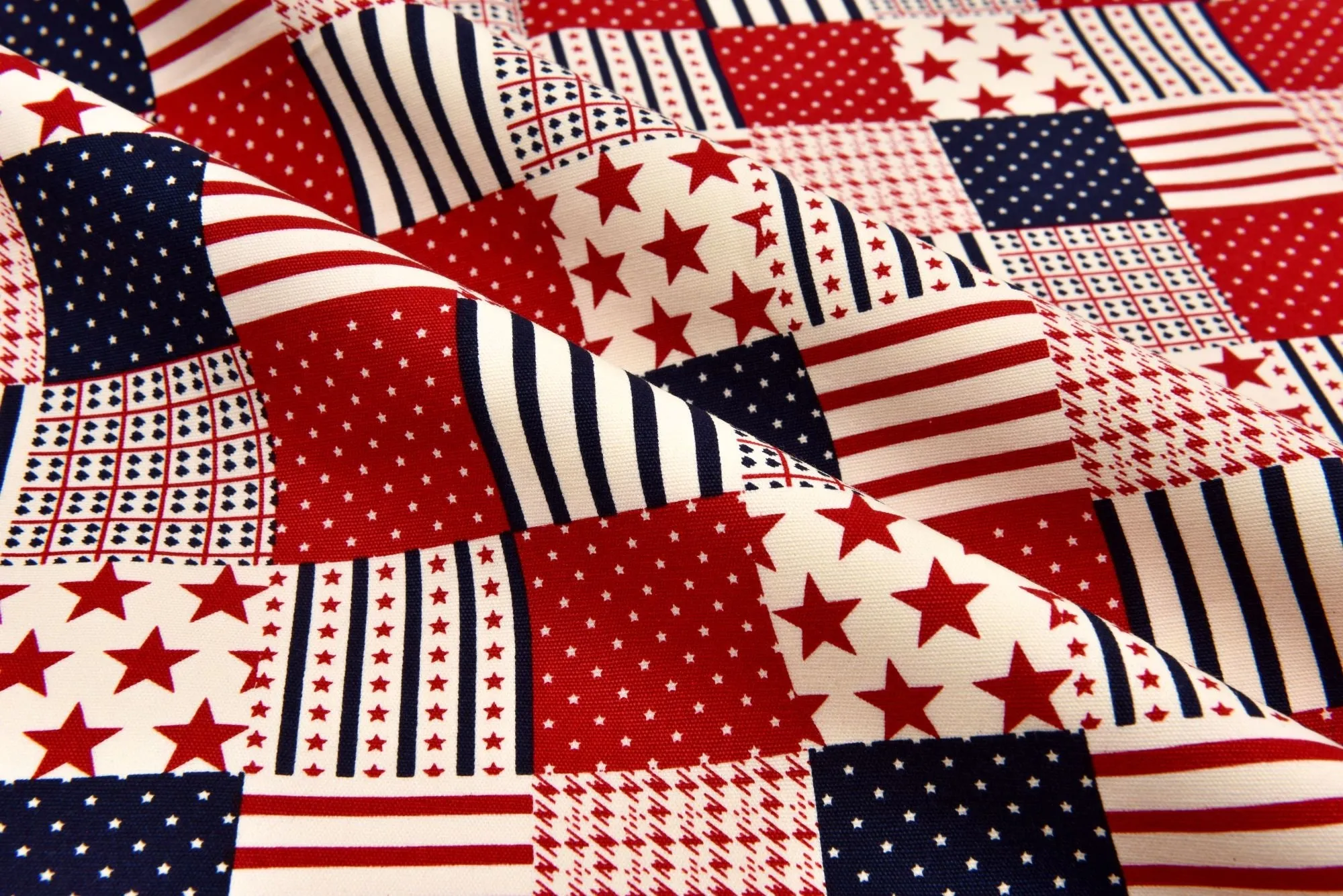 100% Cotton Half Panama Printed Fabric / Canvas printed Fabric / American Flag Digital Print  Fabric