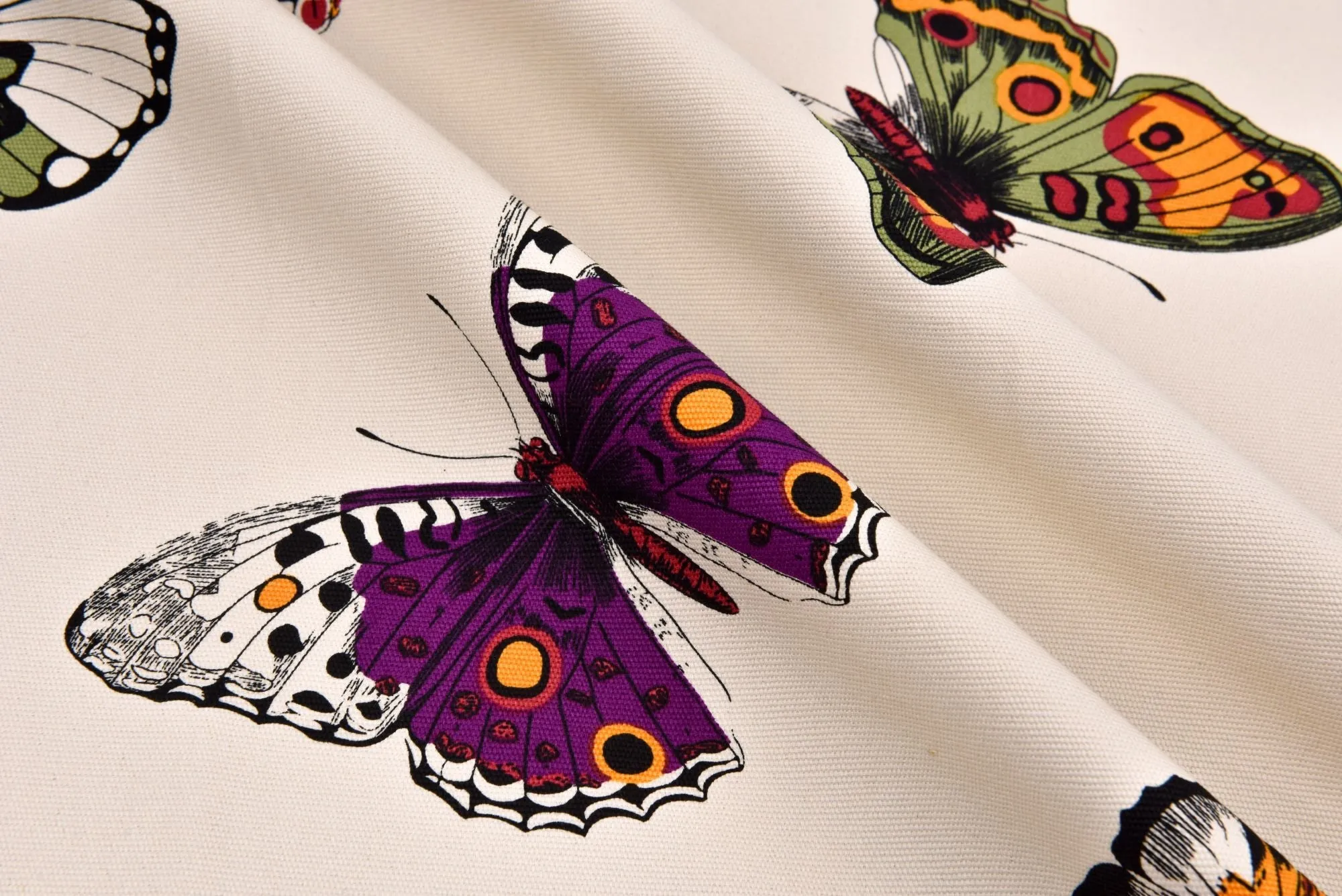 100% Cotton Half Panama Printed Fabric / Canvas printed Fabric / Butterfly Digital Print  Fabric