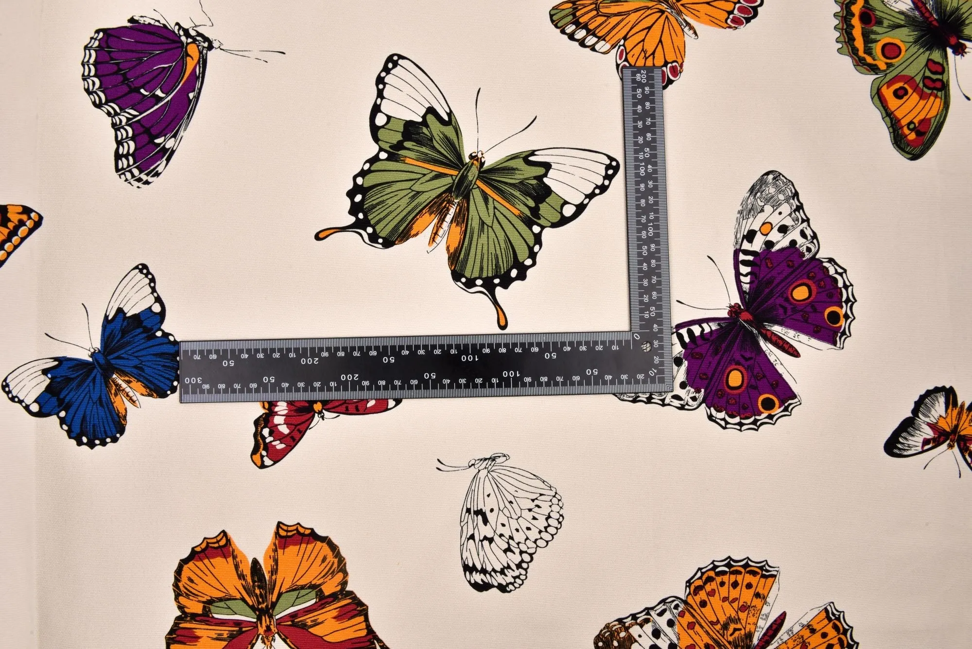 100% Cotton Half Panama Printed Fabric / Canvas printed Fabric / Butterfly Digital Print  Fabric