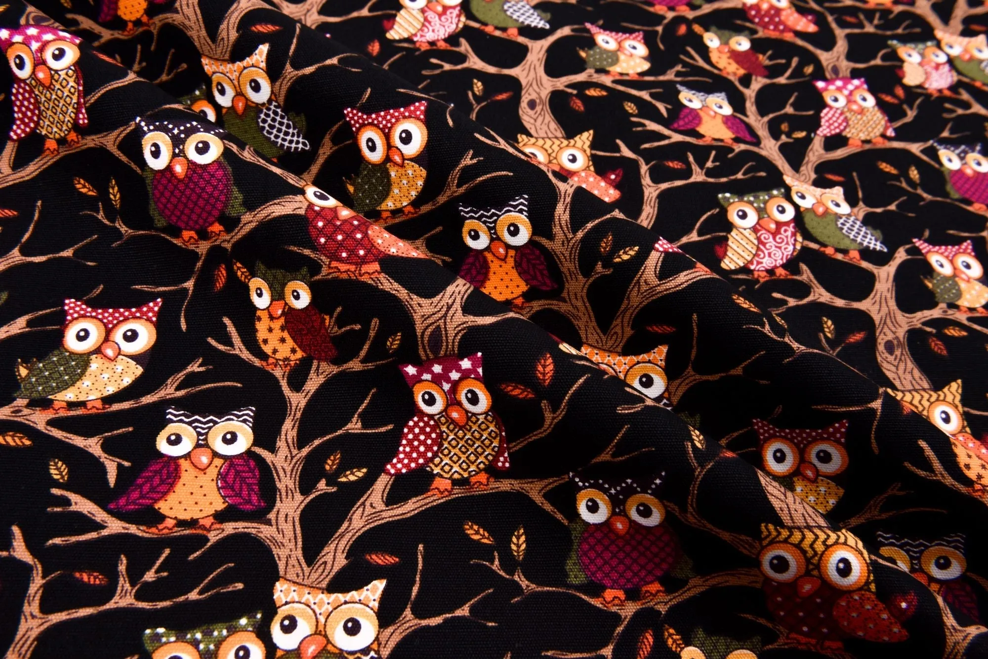 100% Cotton Half Panama Printed Fabric / Canvas printed Fabric /Colorful Owl  Digital Print  Fabric