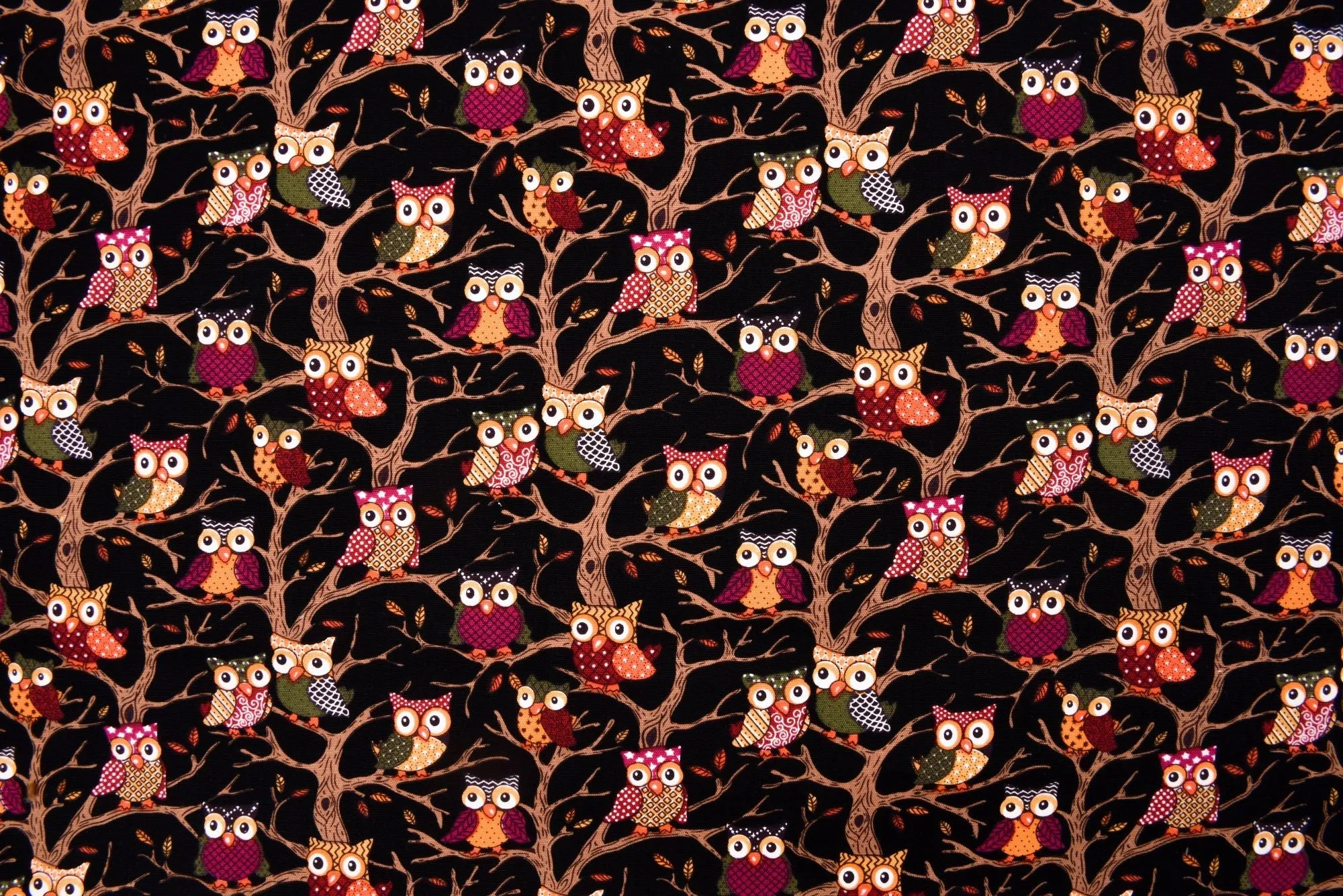 100% Cotton Half Panama Printed Fabric / Canvas printed Fabric /Colorful Owl  Digital Print  Fabric