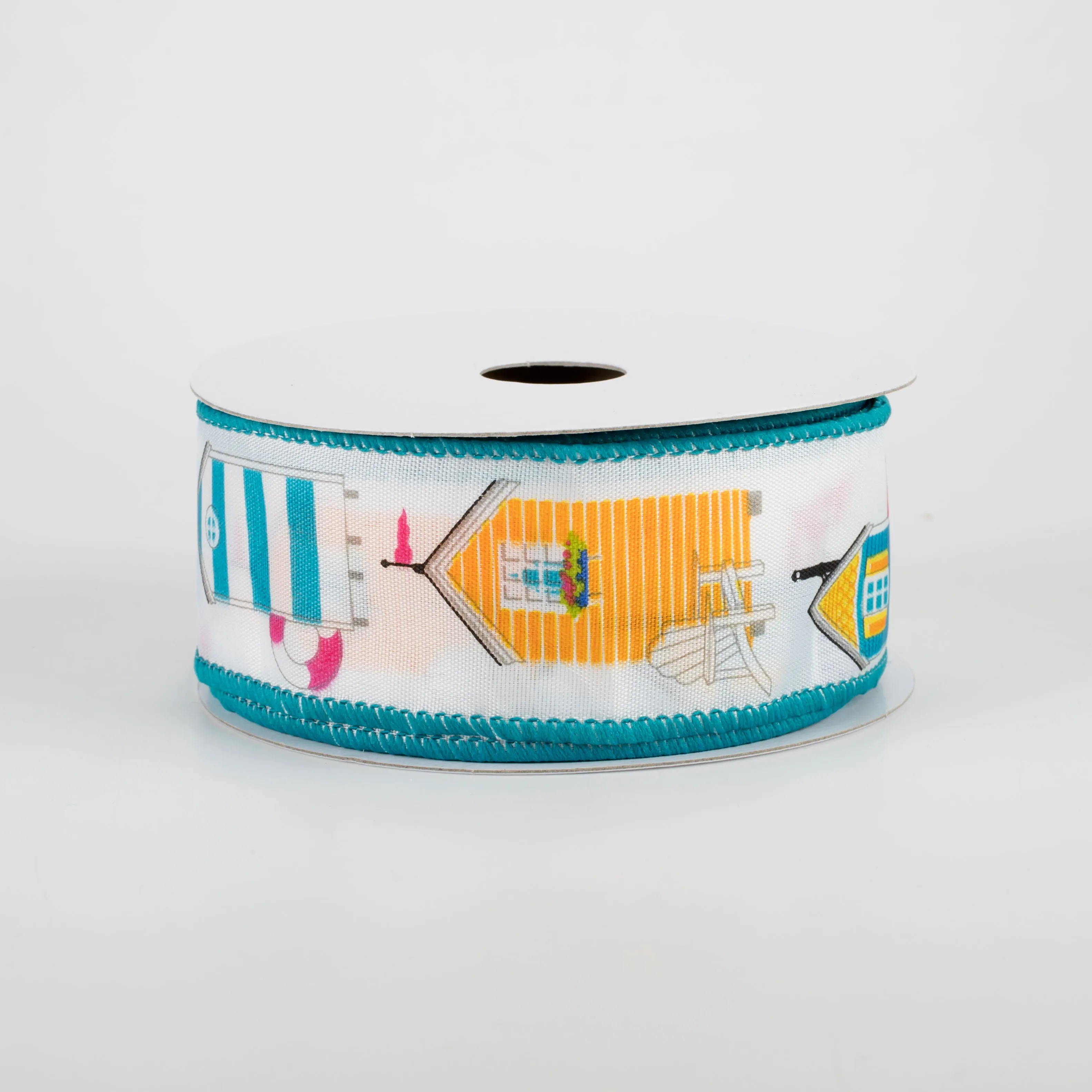 1.5" Beach House Ribbon: Pink, Yellow, Teal (10 Yards)