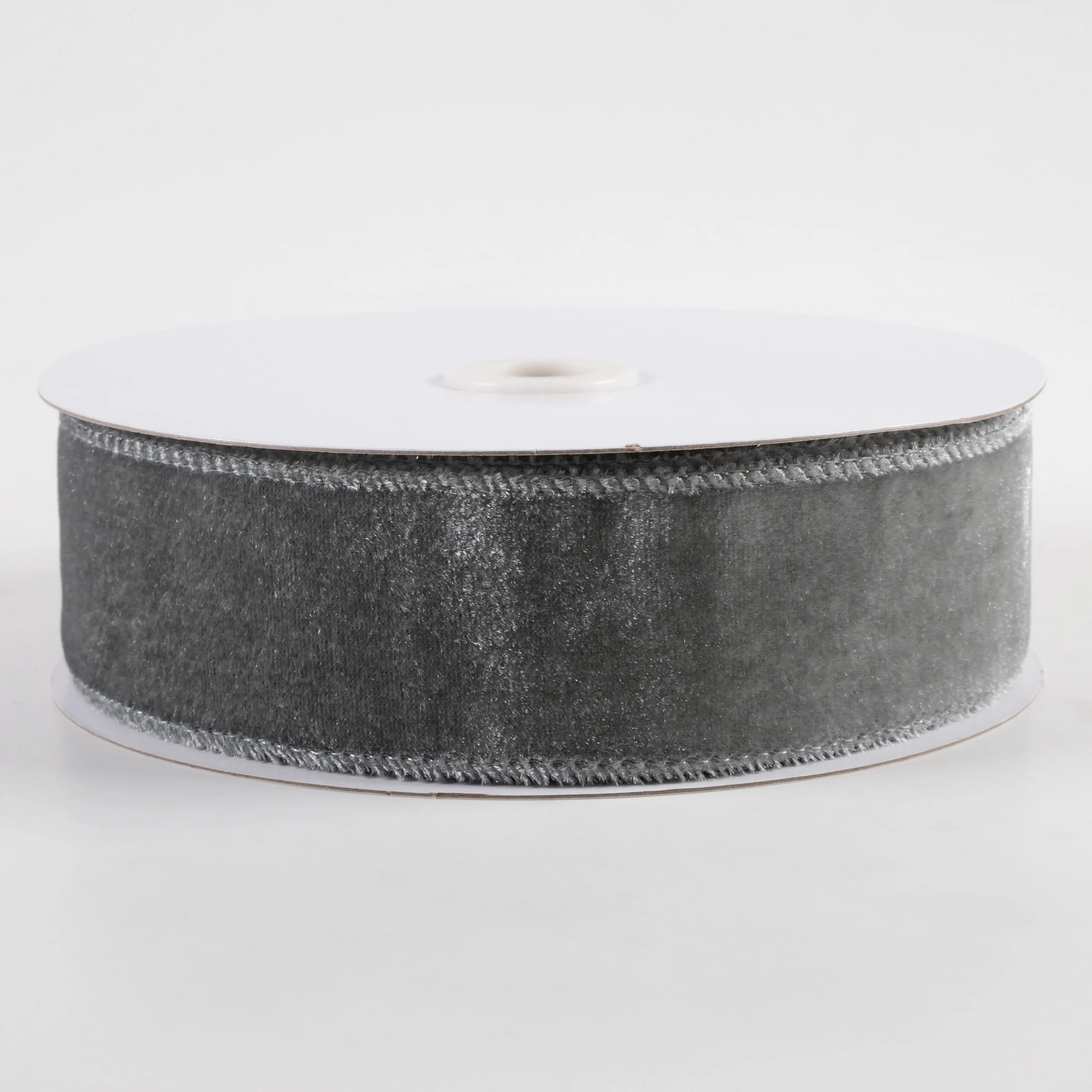 1.5" Deluxe Velvet Satin Backing Ribbon: Dark Grey (10 Yards)