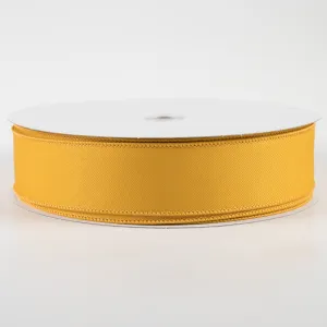 1.5" Diagonal Weave Fabric Ribbon: Dark Yellow (50 Yards)