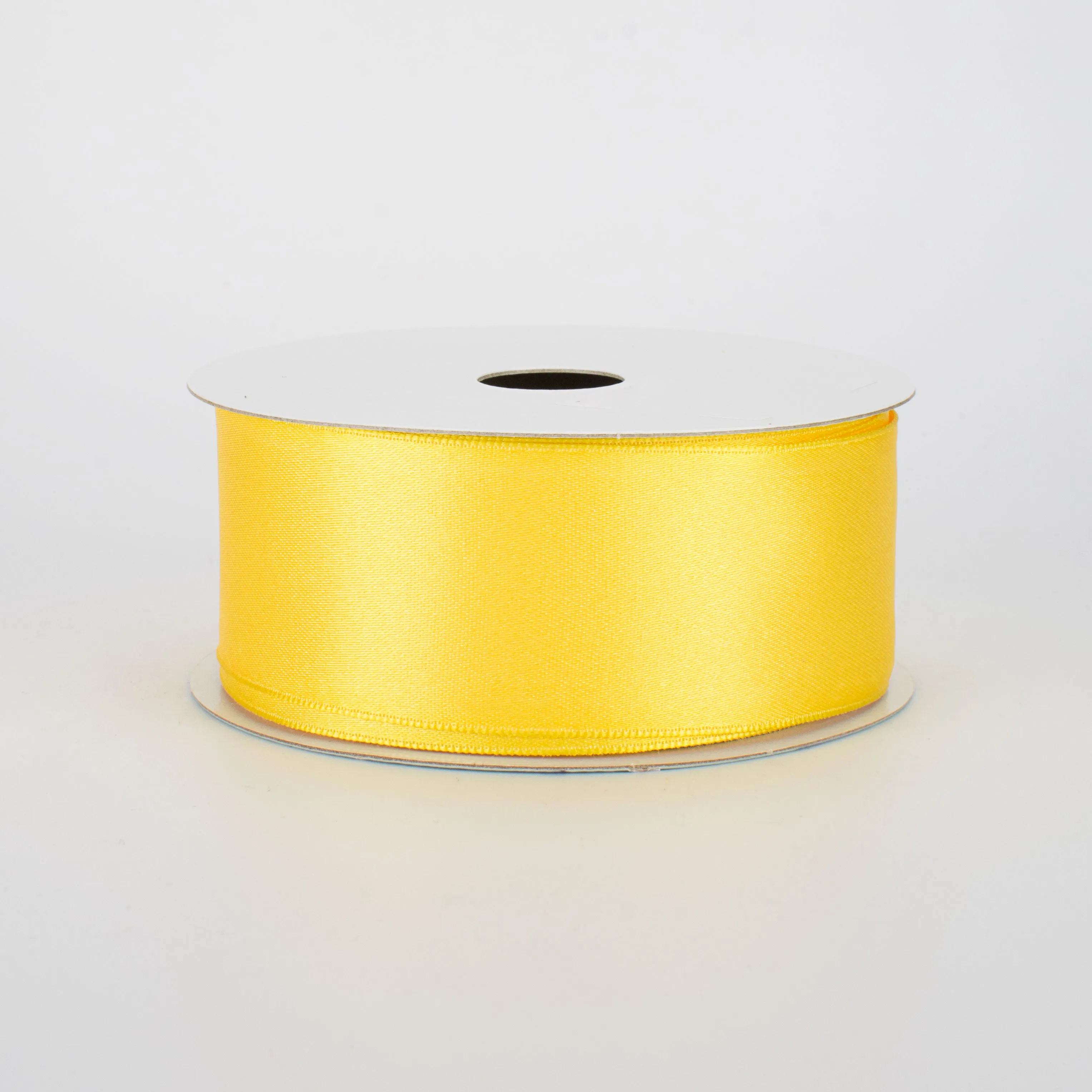 1.5" Double Face Satin Wired Ribbon: Yellow (10 Yards)