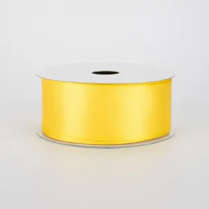 1.5" Double Face Satin Wired Ribbon: Yellow (10 Yards)