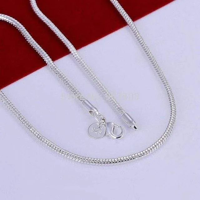 3mm 24 inches silver plated Italian Necklace Chain