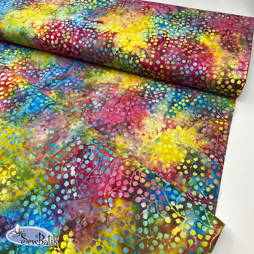 57" Batik Canvas (5oz) - Gardenista Vine - Rainbow