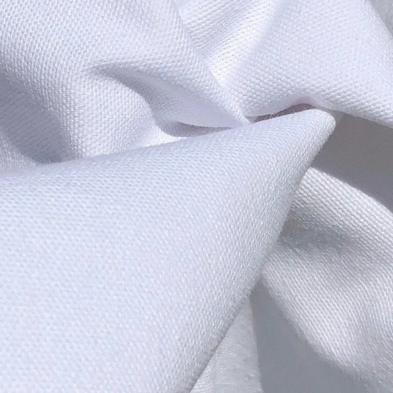 60" 100% Cotton Canvas 7 OZ White Apparel and Face Mask Woven Fabric By the Yard