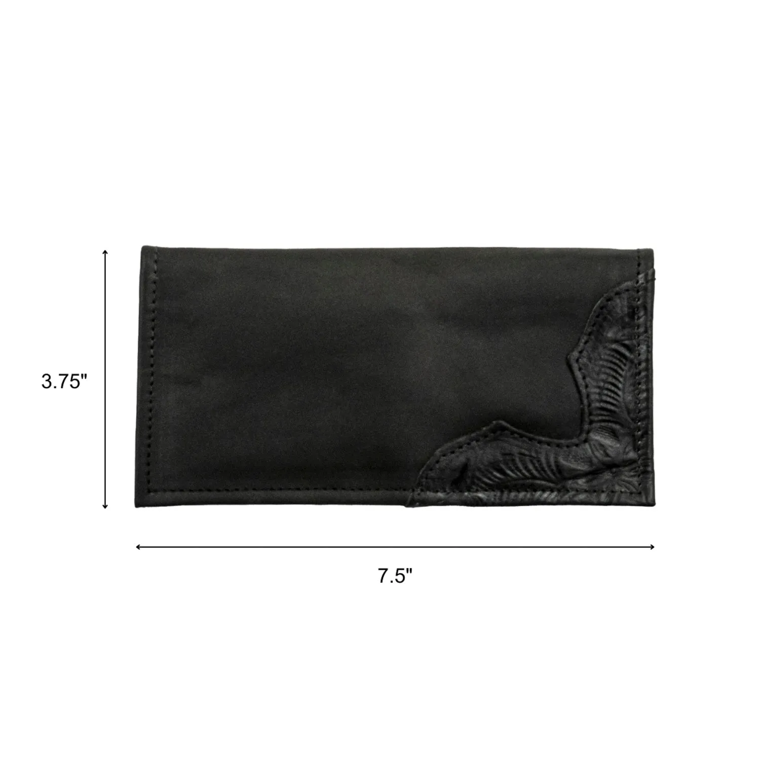 American West Mens Waxed Black Leather Rodeo Wallet