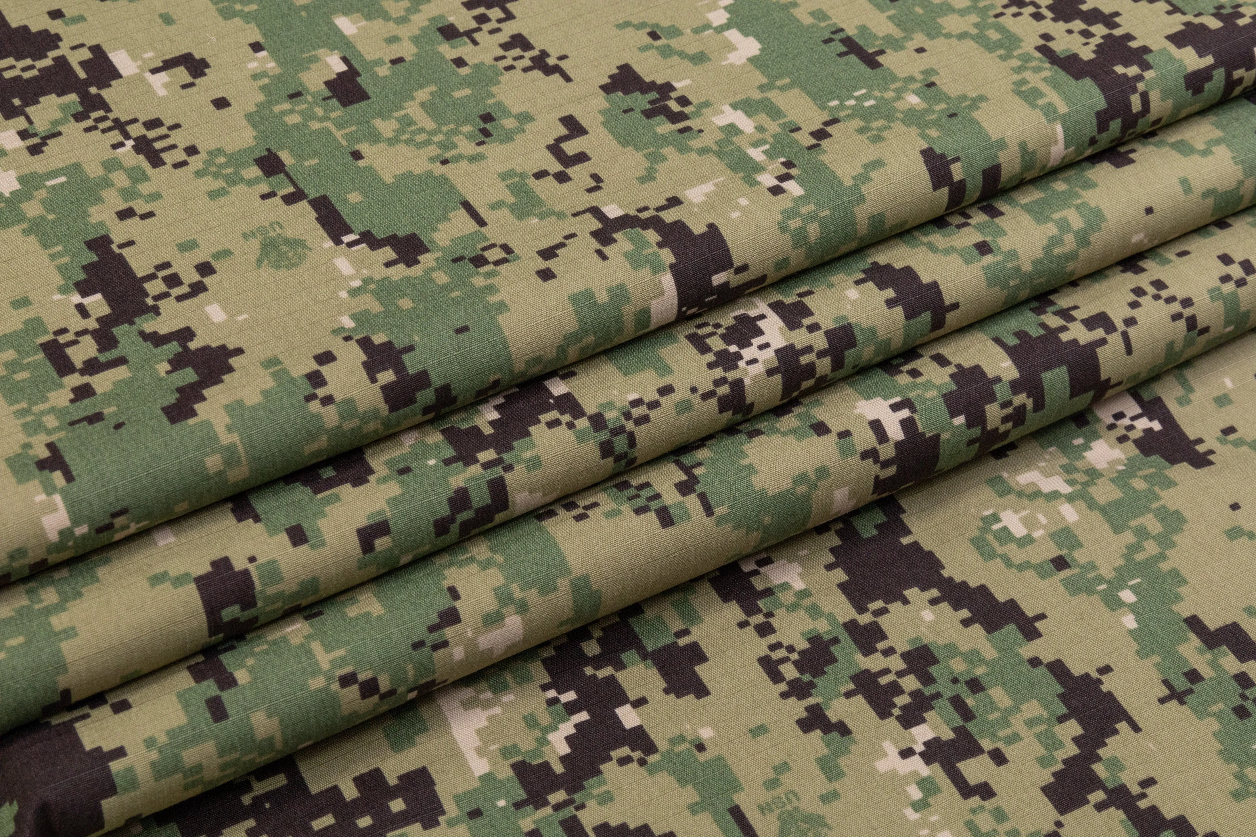 Army Fatigue Rip Stop Cotton Nylon Canvas - Green