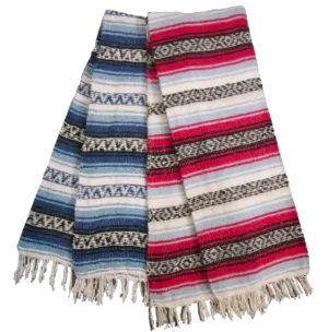 Beach and Boat Gear Beach Blanket Woven Fringe Festive Stripe