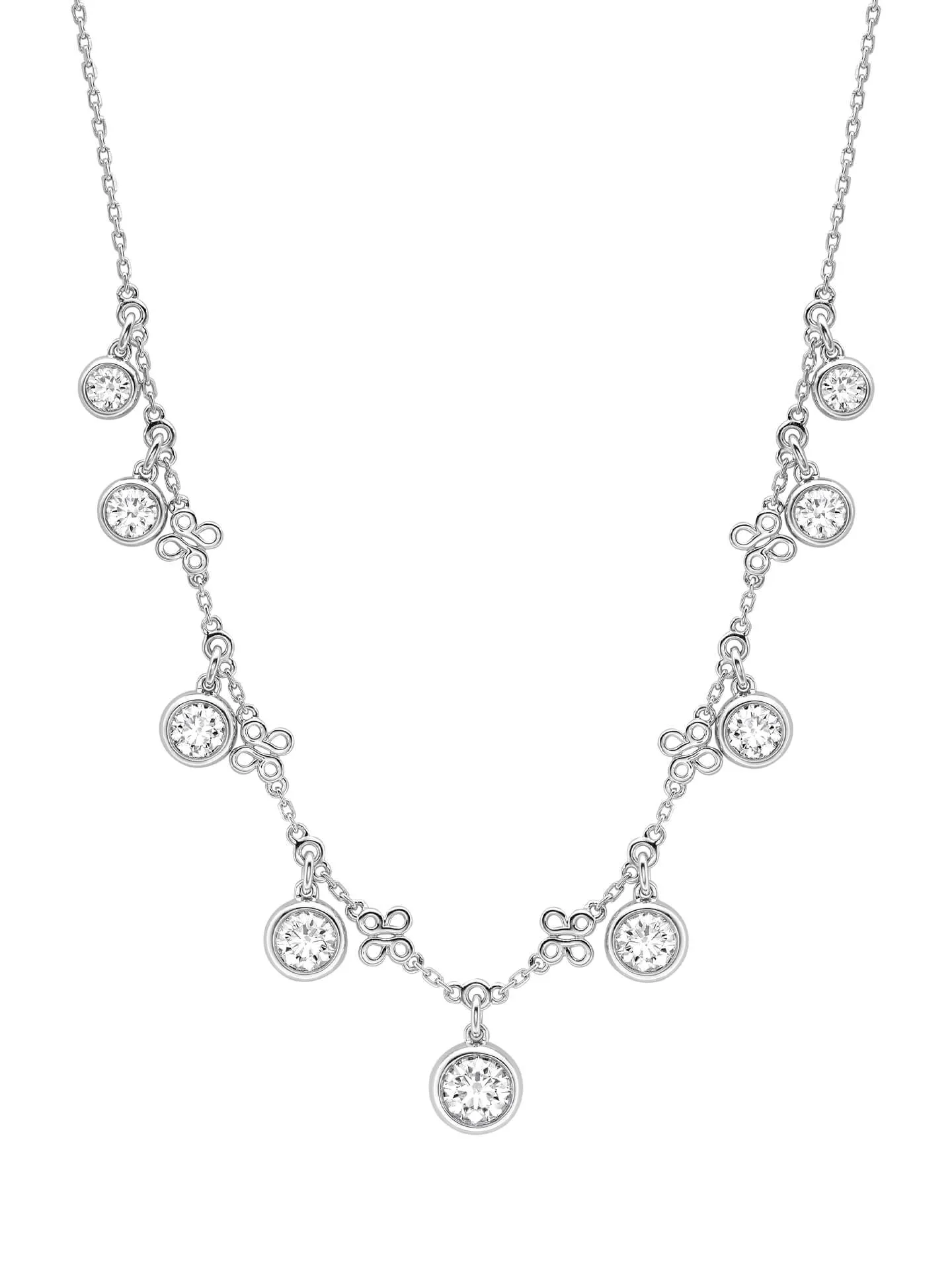 Beach Medium Platinum Diamond Necklace