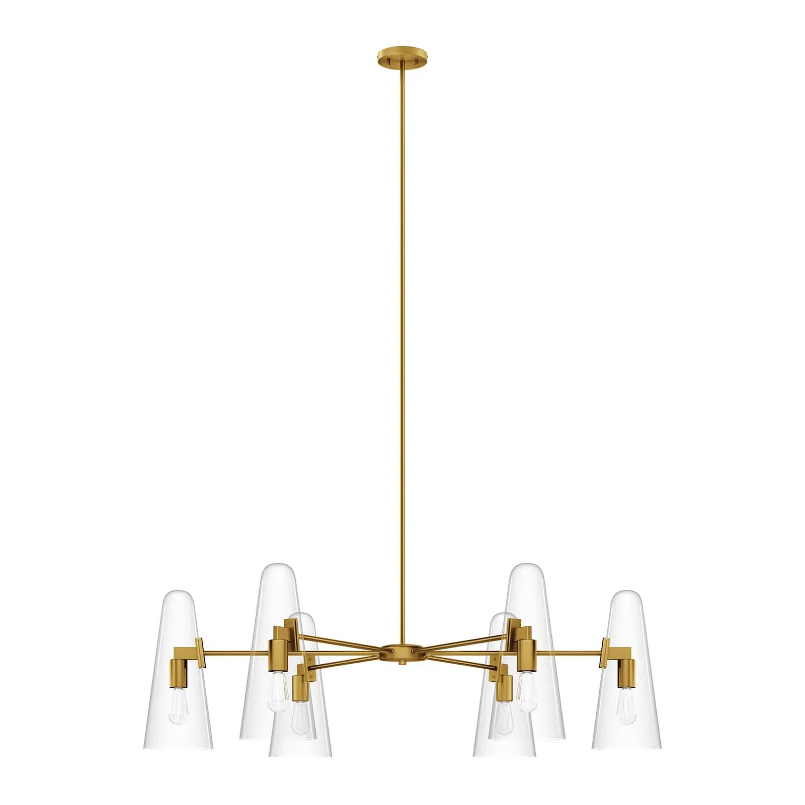 Beacon 6-Light Chandelier By Modway - EEI-5648 - Clear Satin Brass