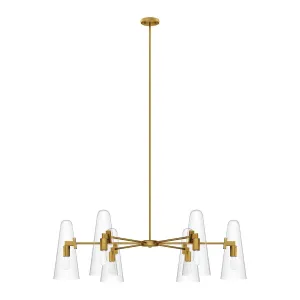 Beacon 6-Light Chandelier By Modway - EEI-5648 - Clear Satin Brass