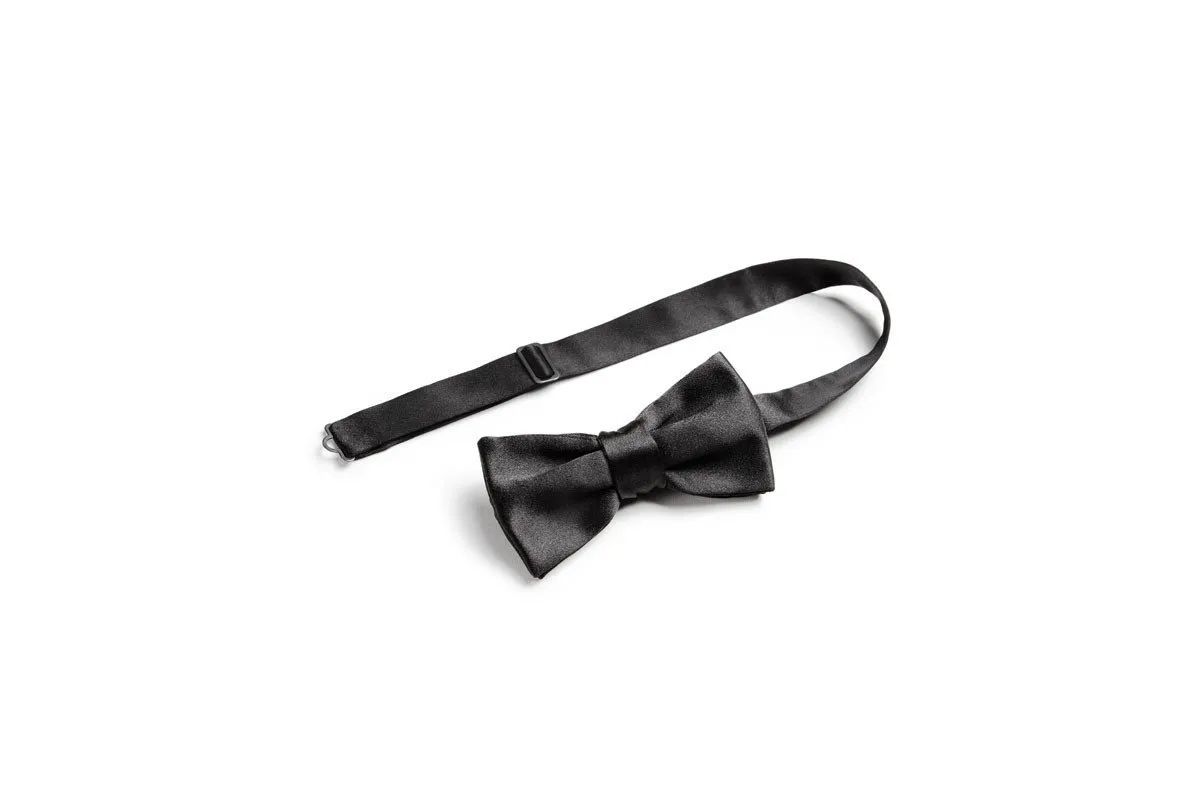 BEAU SATIN BLACK BOW TIE