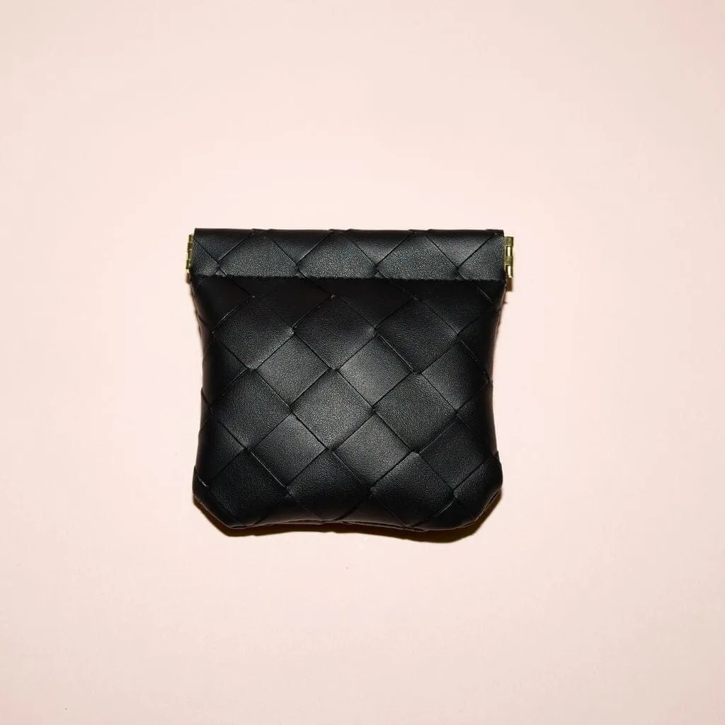 Black woven pouches set