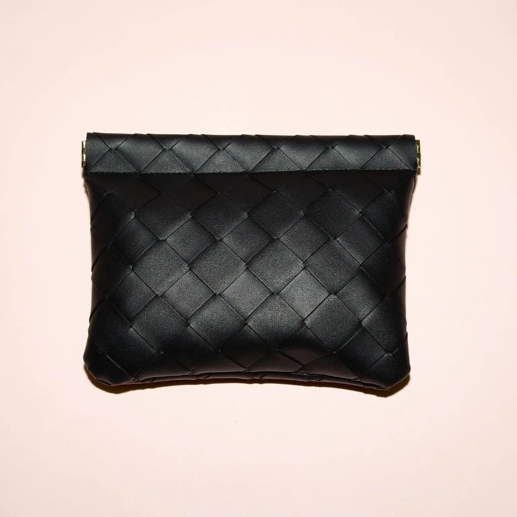 Black woven pouches set