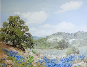 Bluebonnets Oil Painting By Robert Harrison