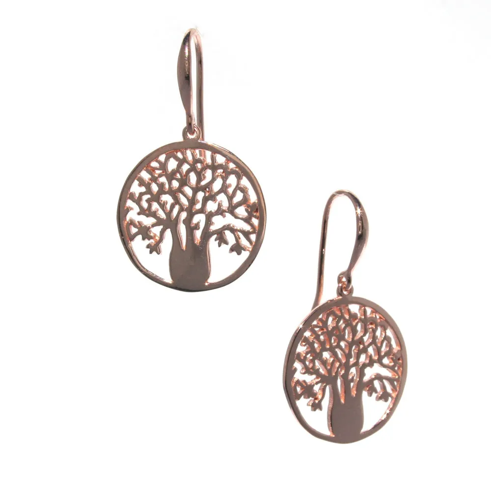 Boab Circle of Life Rose Gold Earrings