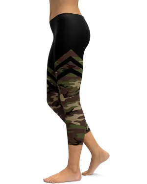 Camo & Black Thigh High Stocking Capris