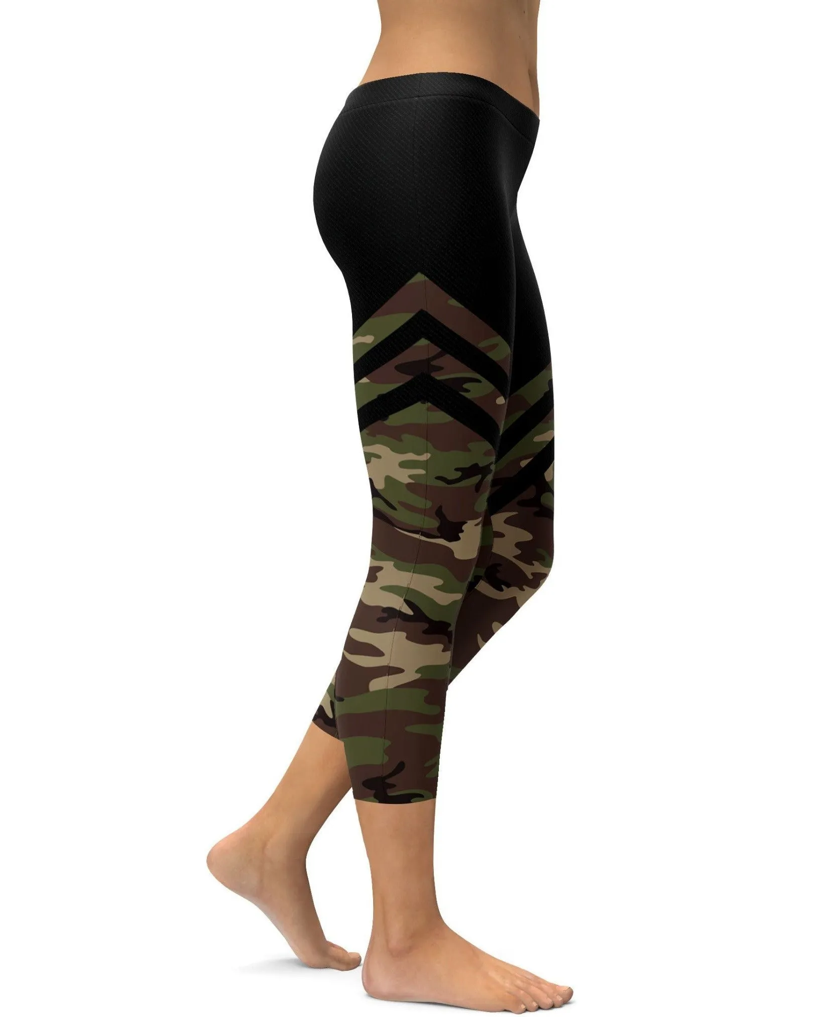 Camo & Black Thigh High Stocking Capris