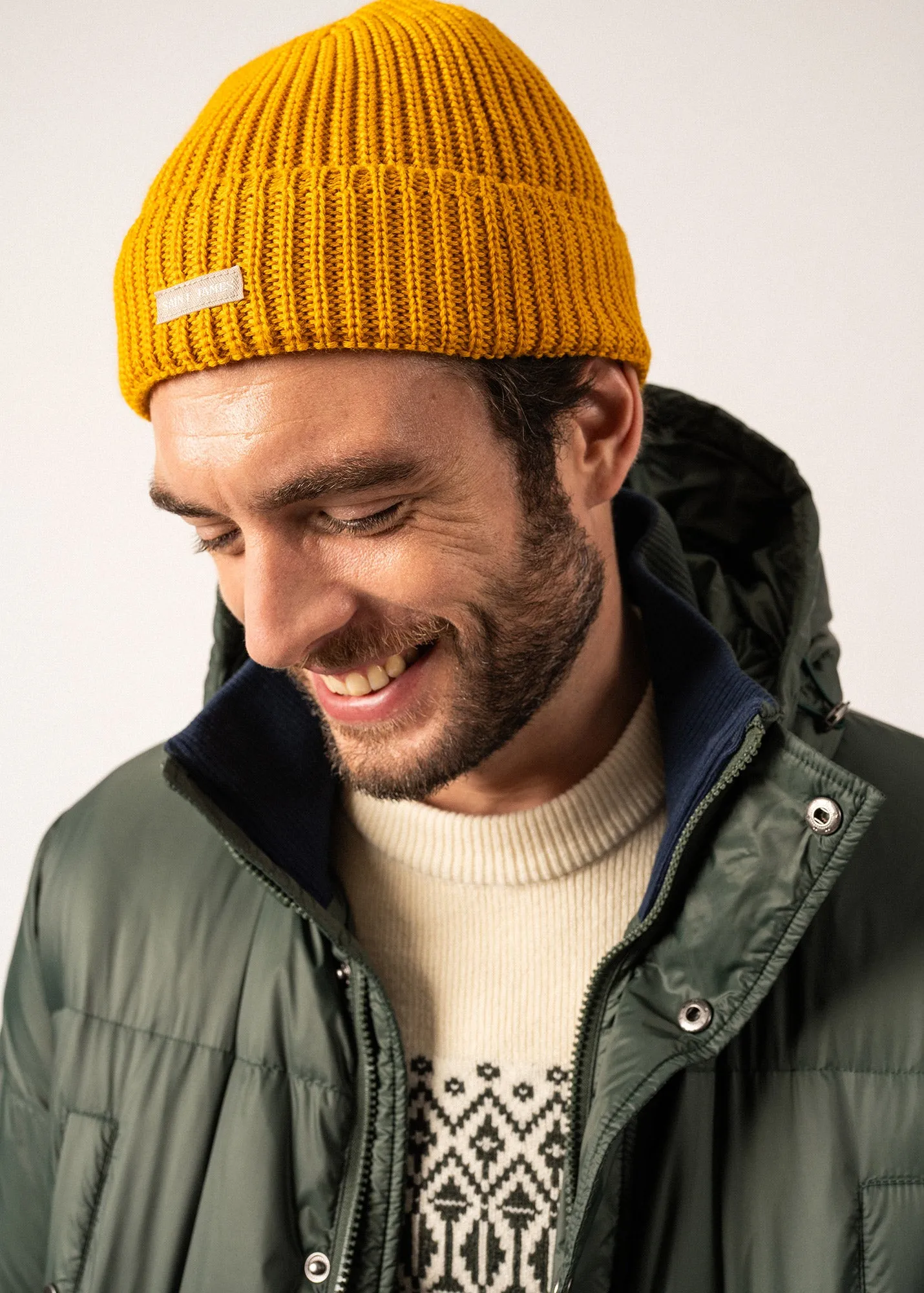 CANOT - Soft Wool Beanie in Purl Knit (AMBER)