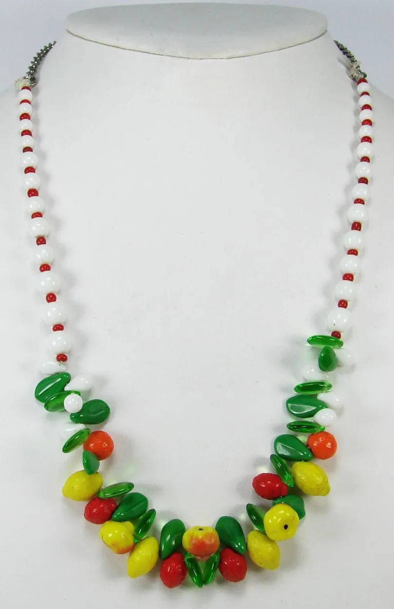 Carmen Miranda Glass Fruit Necklace 1940s