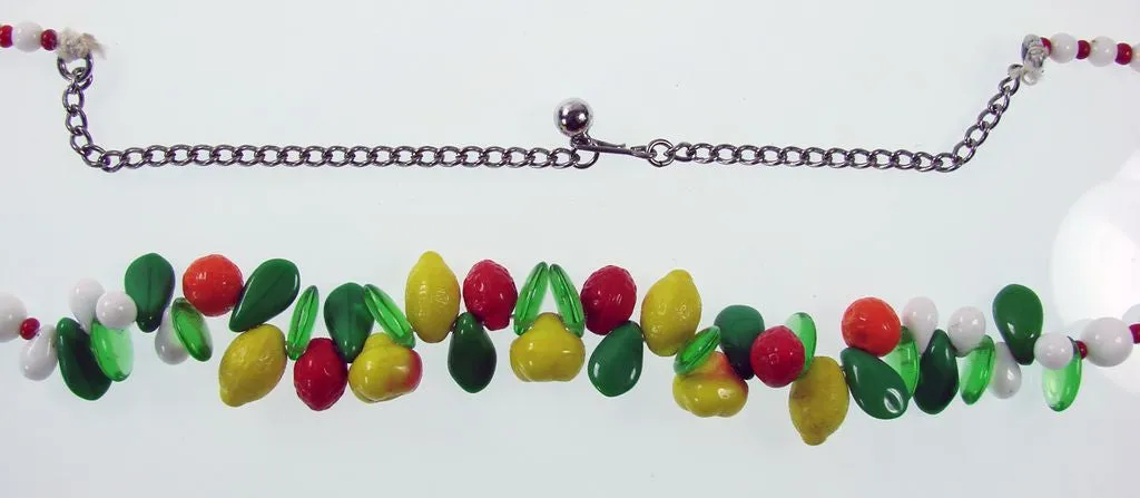 Carmen Miranda Glass Fruit Necklace 1940s