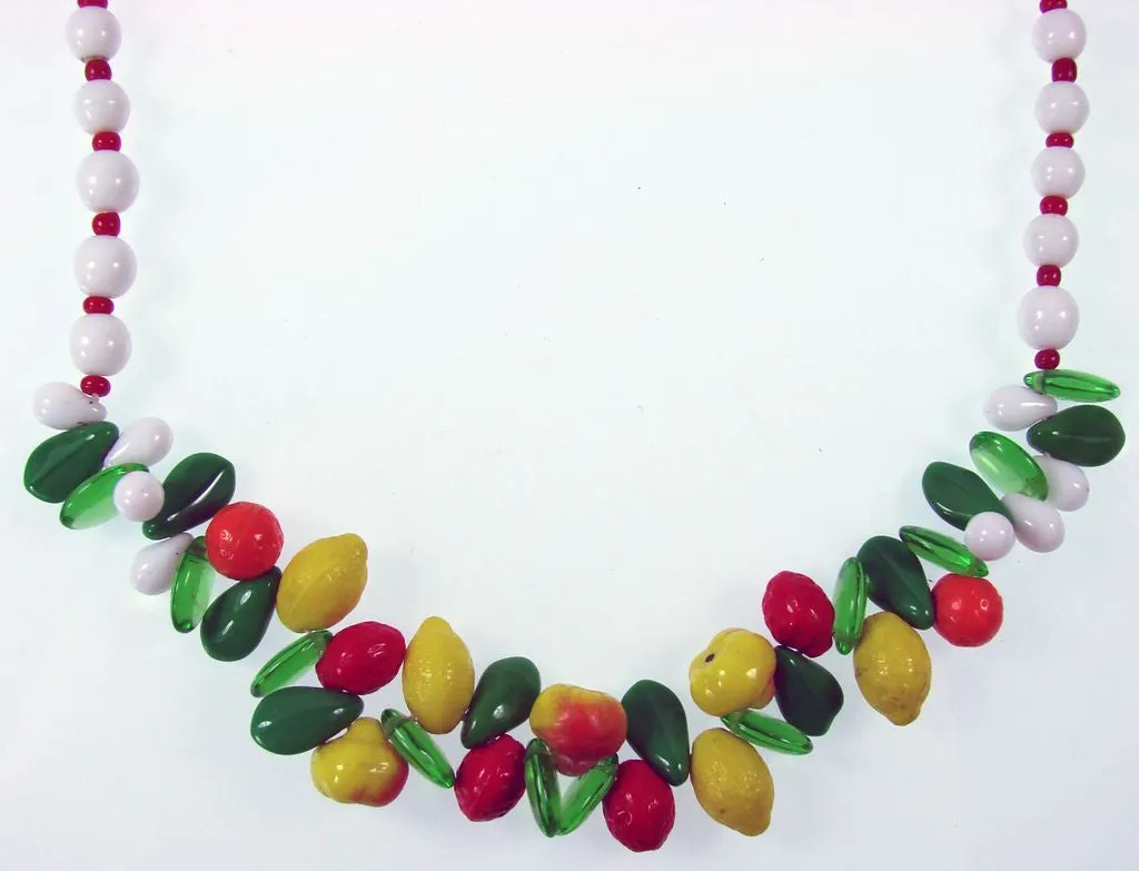 Carmen Miranda Glass Fruit Necklace 1940s