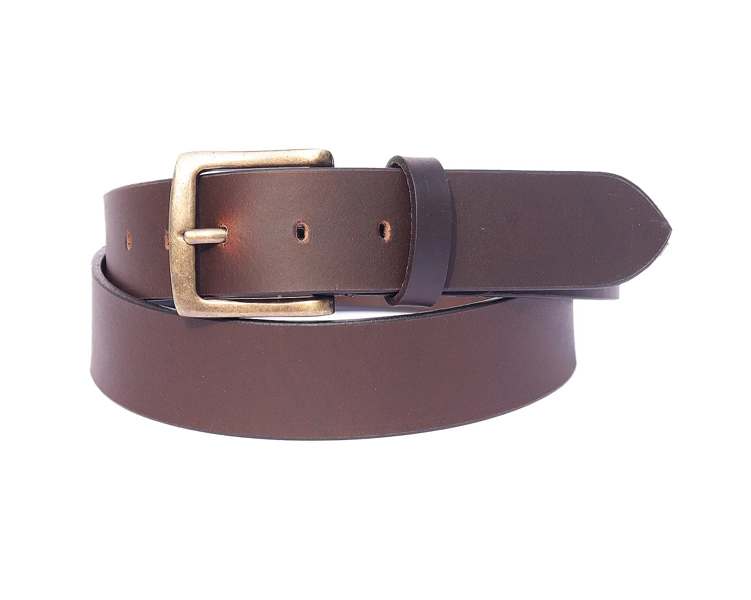 Celtic Brown Leather Belt With Golden Buckle, Art: LB-738