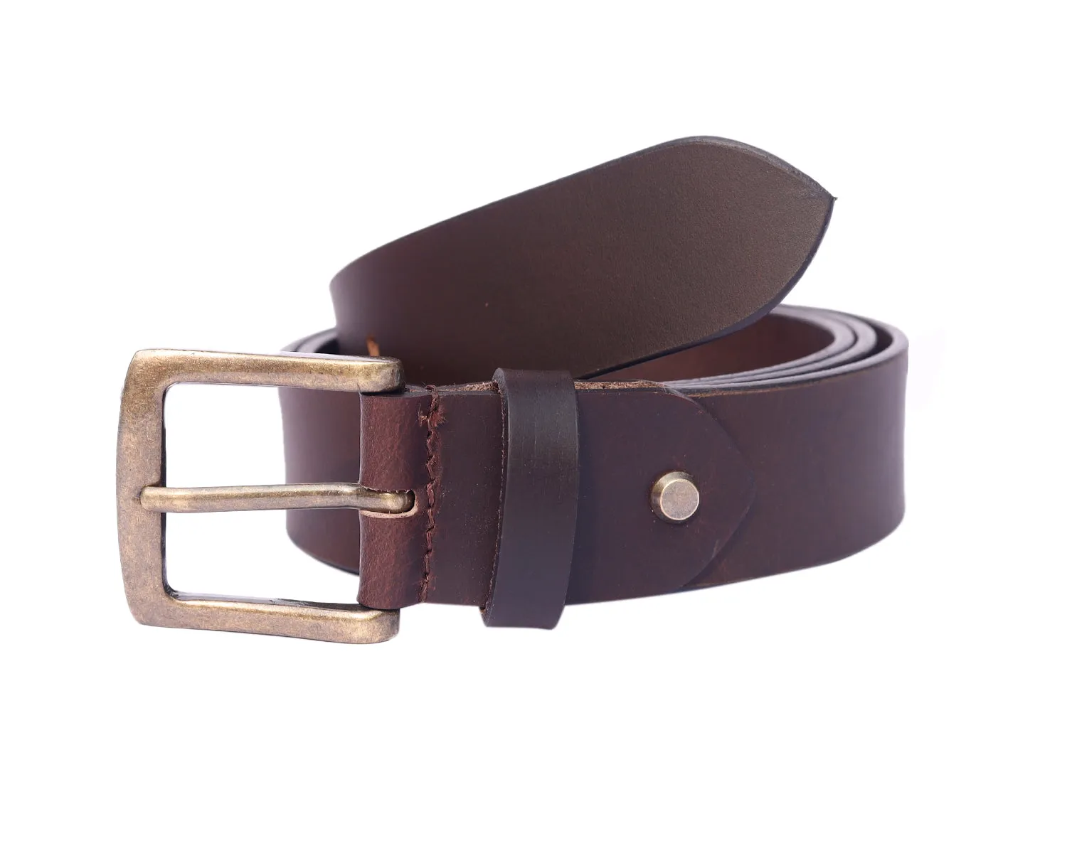 Celtic Brown Leather Belt With Golden Buckle, Art: LB-738