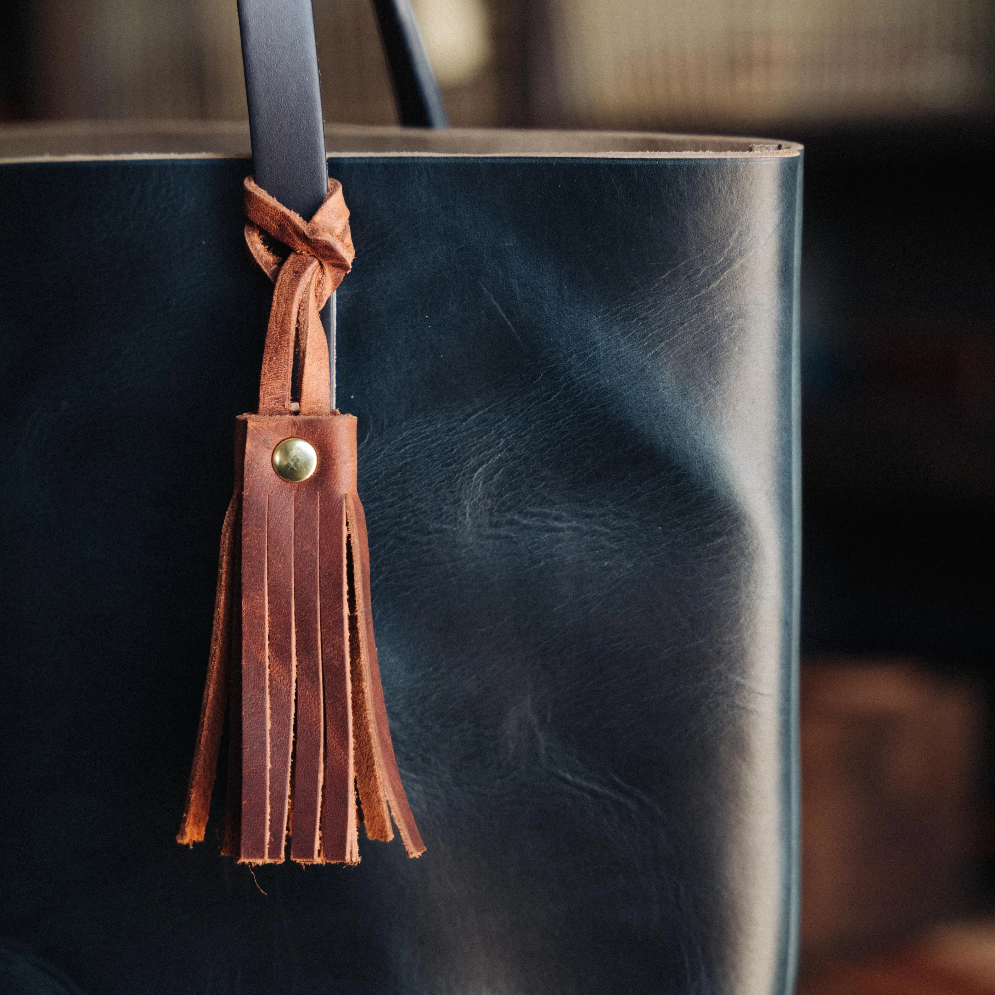 Cerulean Cypress Leather Tassel