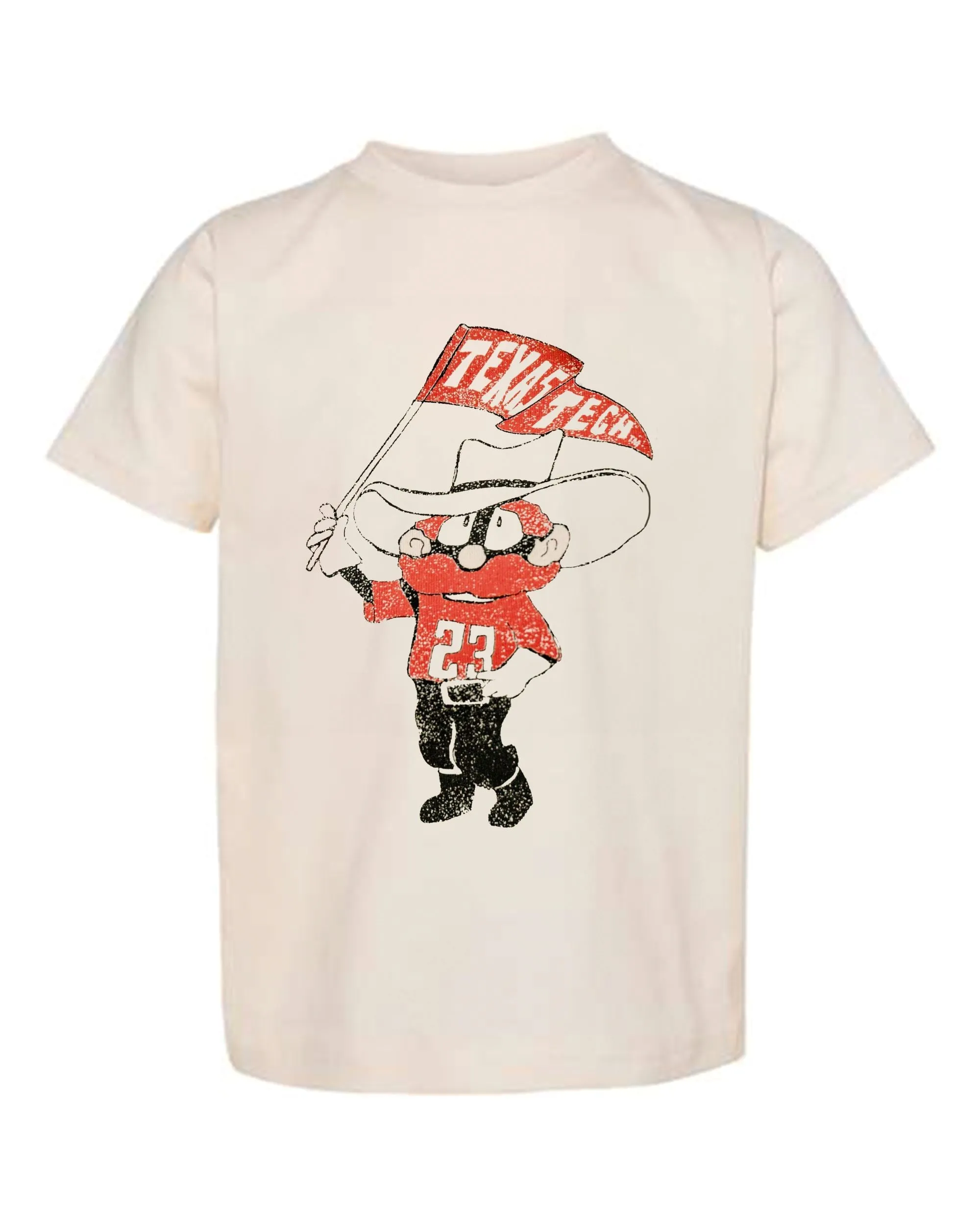 Children's Texas Tech Mascot Flag Cream Tee