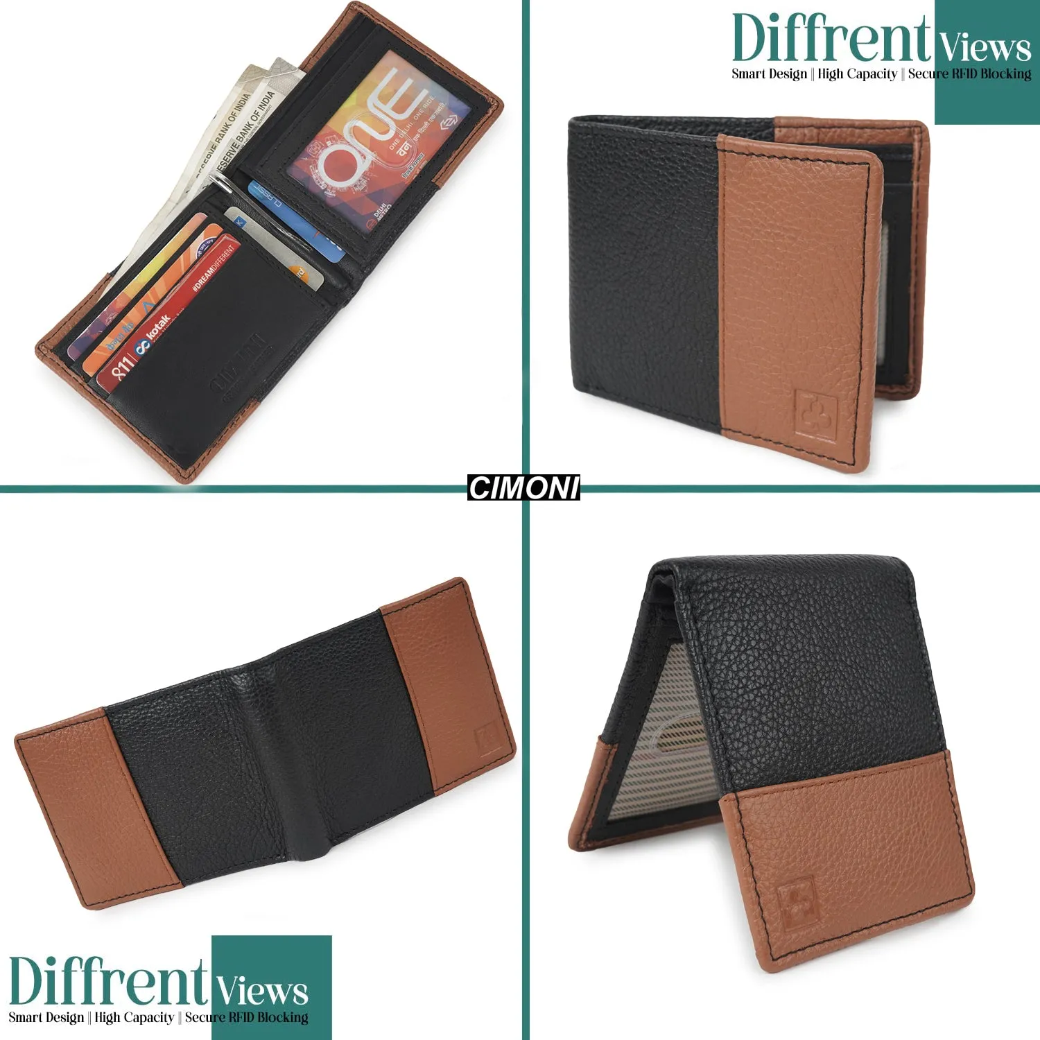 CIMONI Genuine Leather Wallet for Men I Ultra Strong Stitching I 6 Credit Card Slots