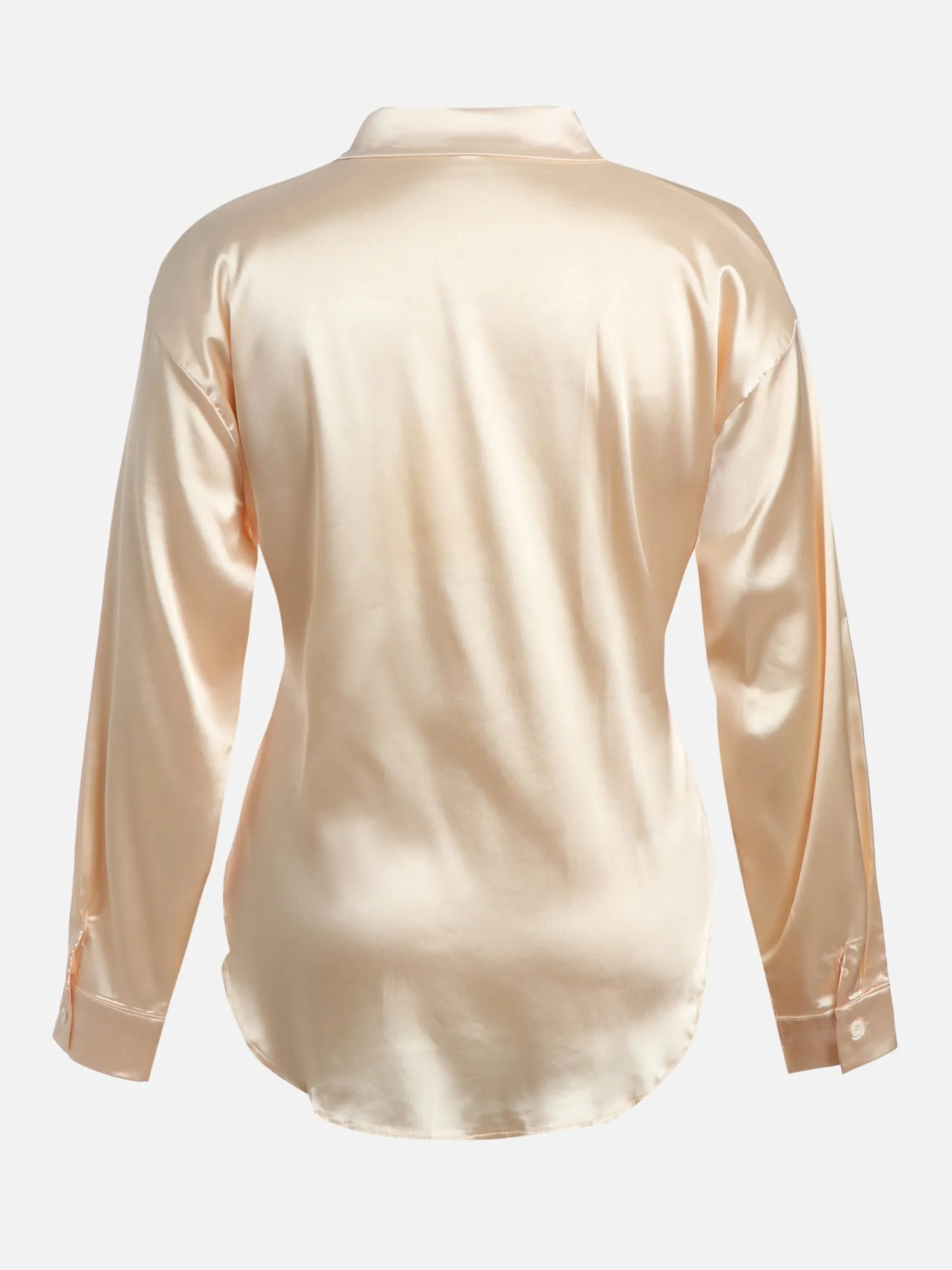 Classic Champagne Long Sleeve Satin Polo