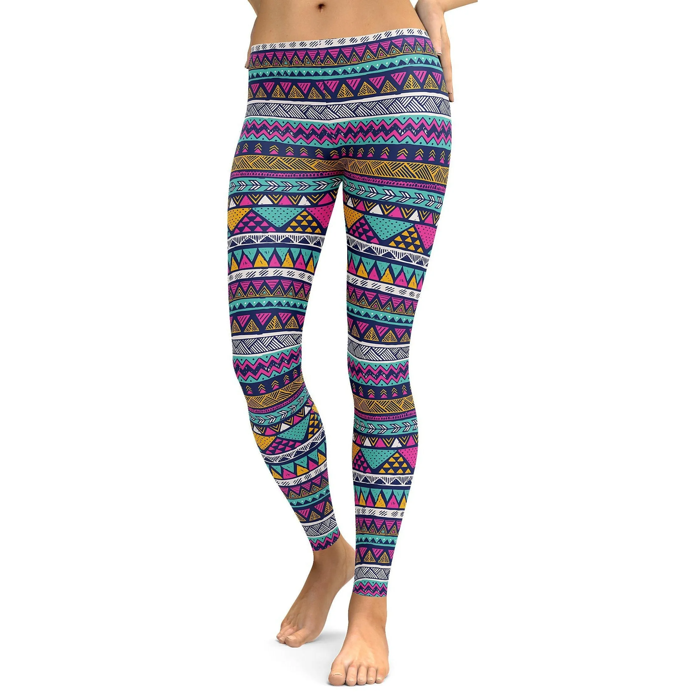 Colorful Aztec Pattern Leggings