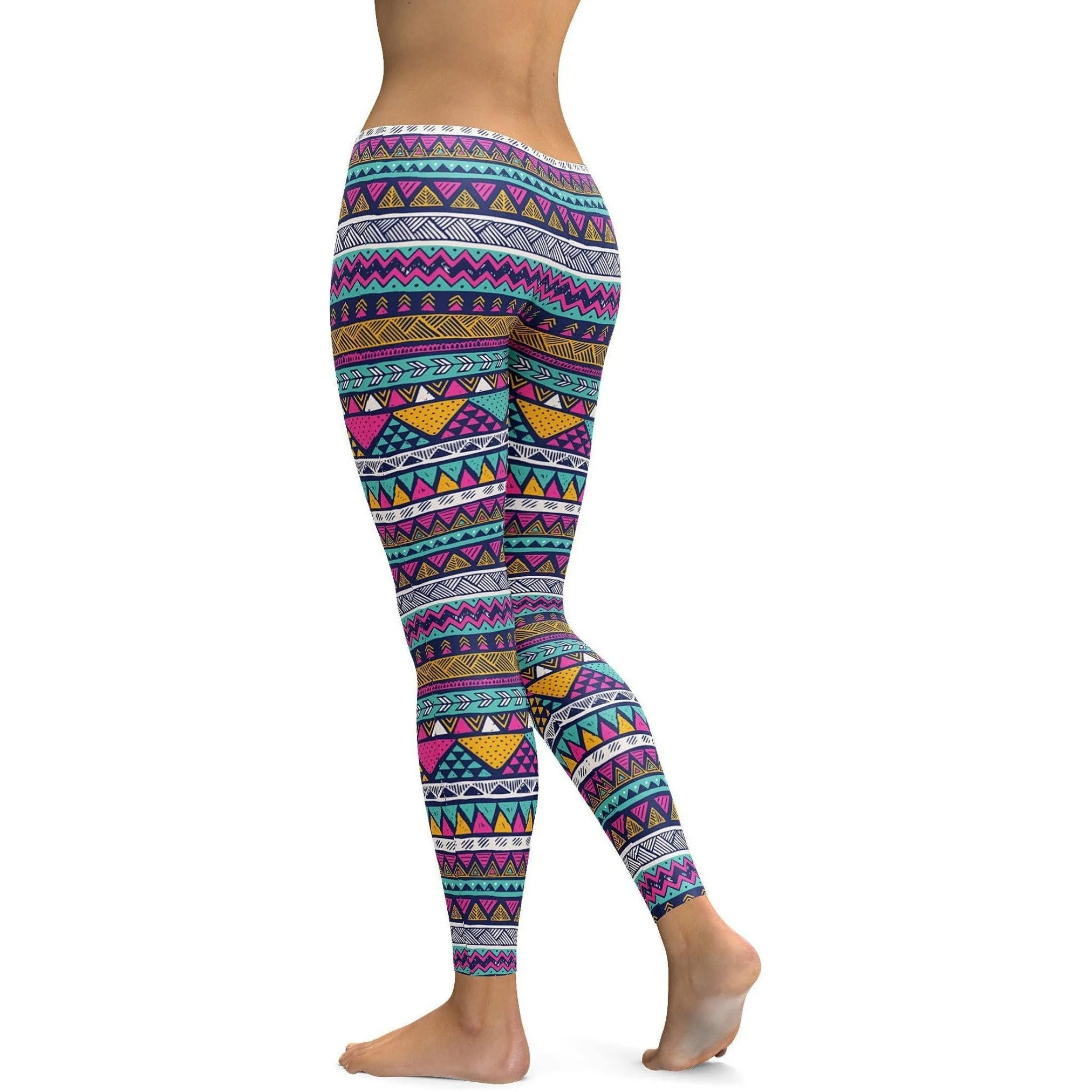 Colorful Aztec Pattern Leggings