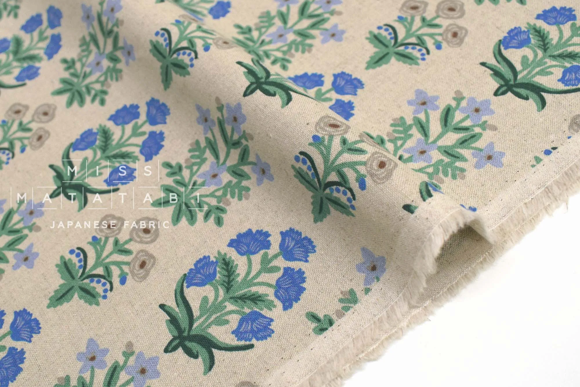 Cotton   Steel Rifle Paper Co. Camont Canvas - Menagerie Mughal - blue