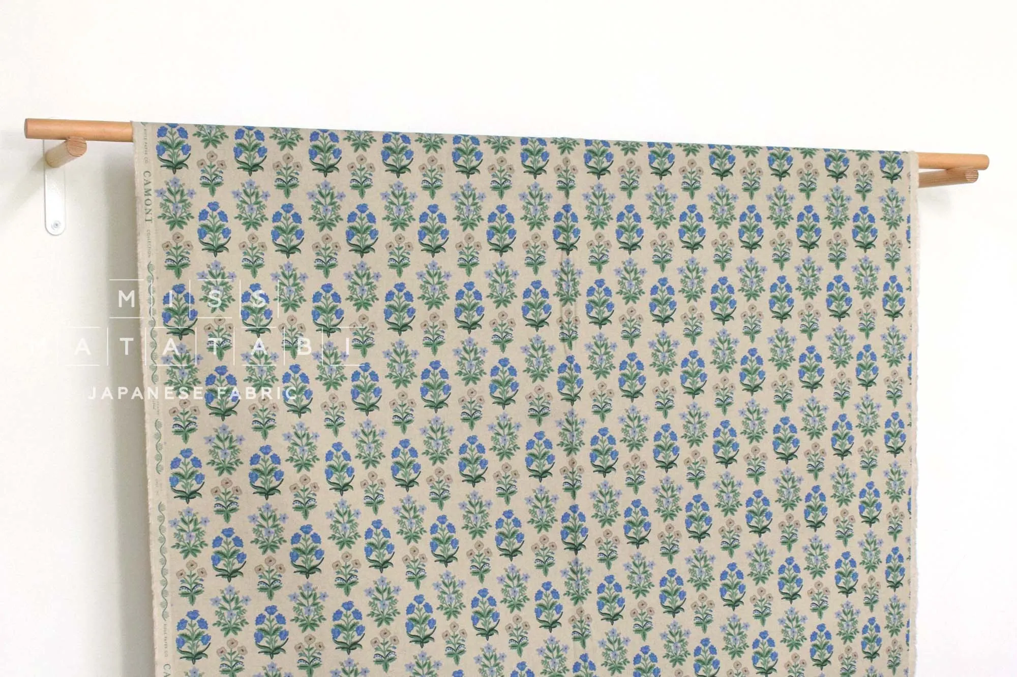 Cotton   Steel Rifle Paper Co. Camont Canvas - Menagerie Mughal - blue