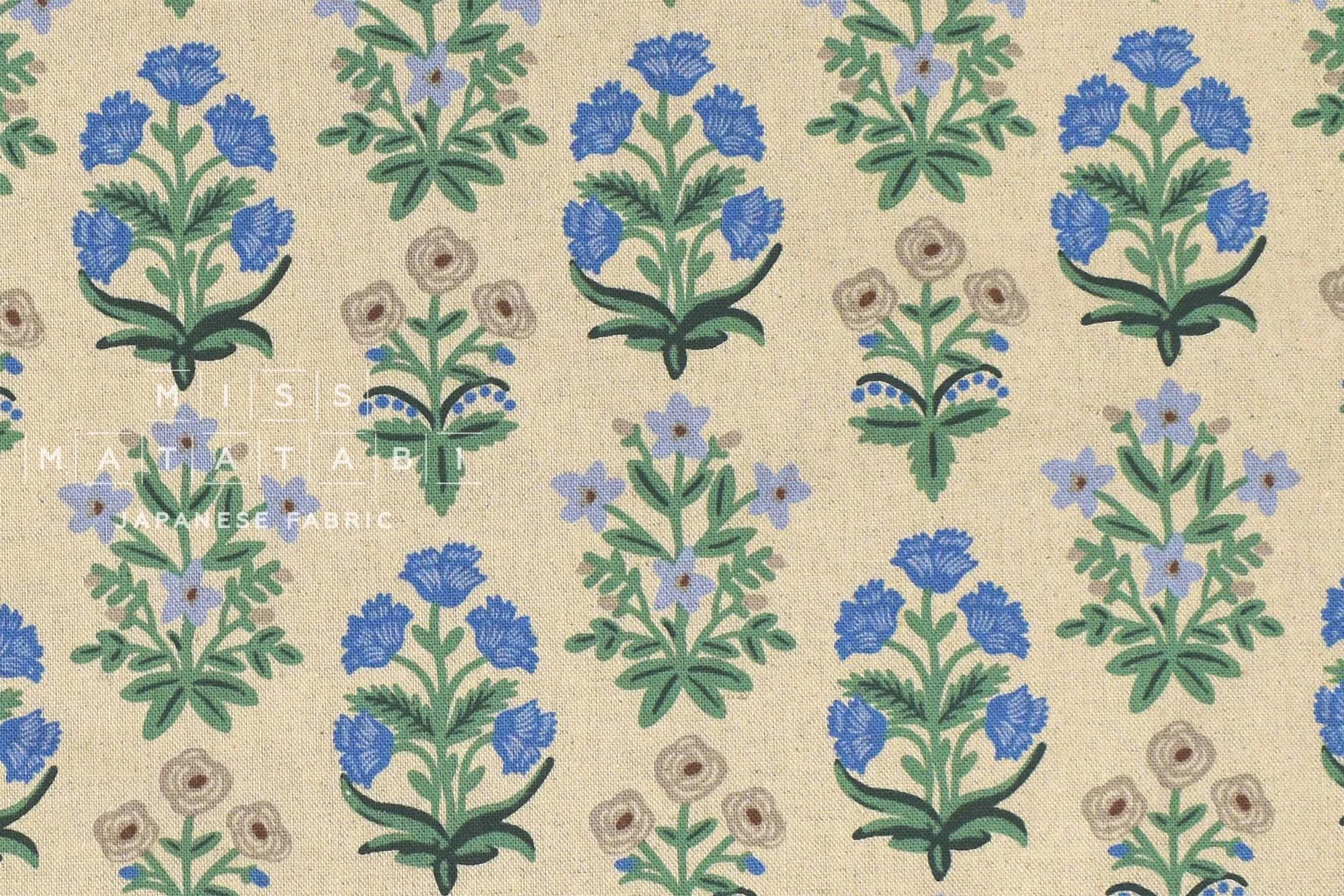 Cotton   Steel Rifle Paper Co. Camont Canvas - Menagerie Mughal - blue