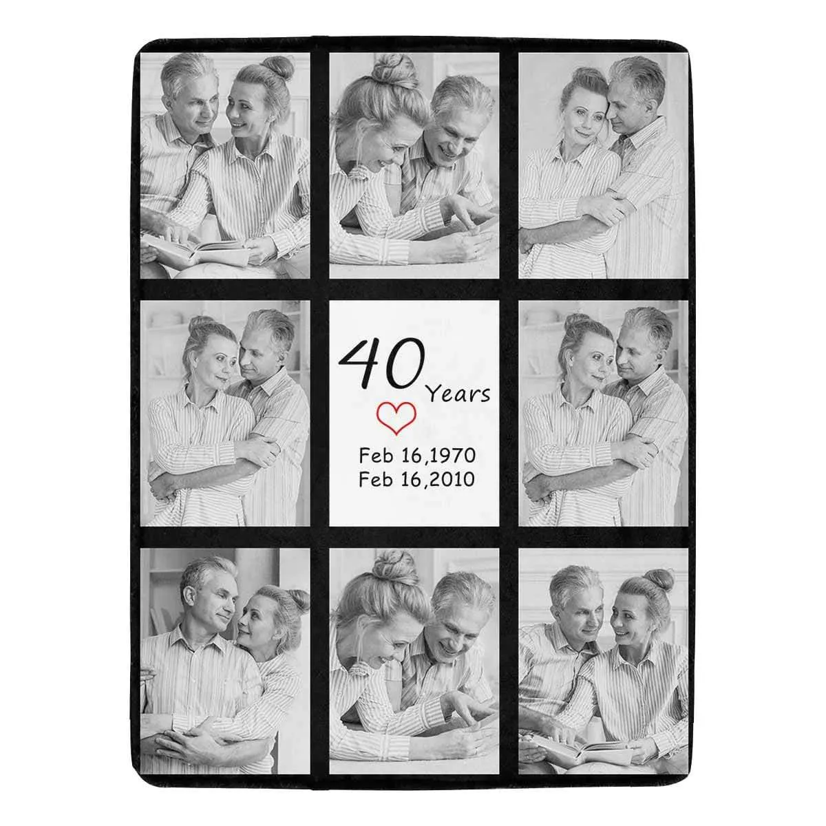 Custom Couple Blanket with Photo Wedding Anniversary Valentine's Day Presents