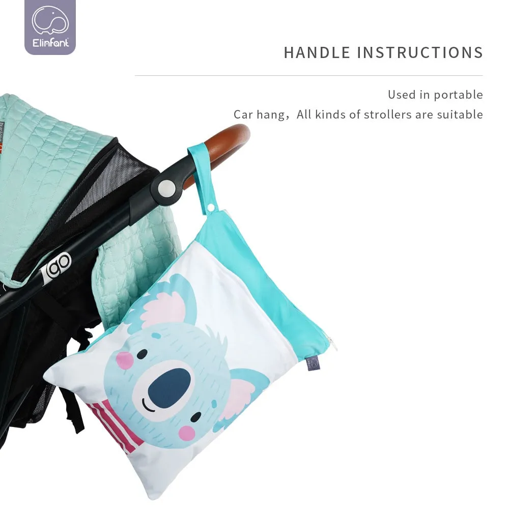 Elinfant Digital Position Printed Wet Dry Bag Waterproof 30*40cm Zippers With Handle Diaper Bag