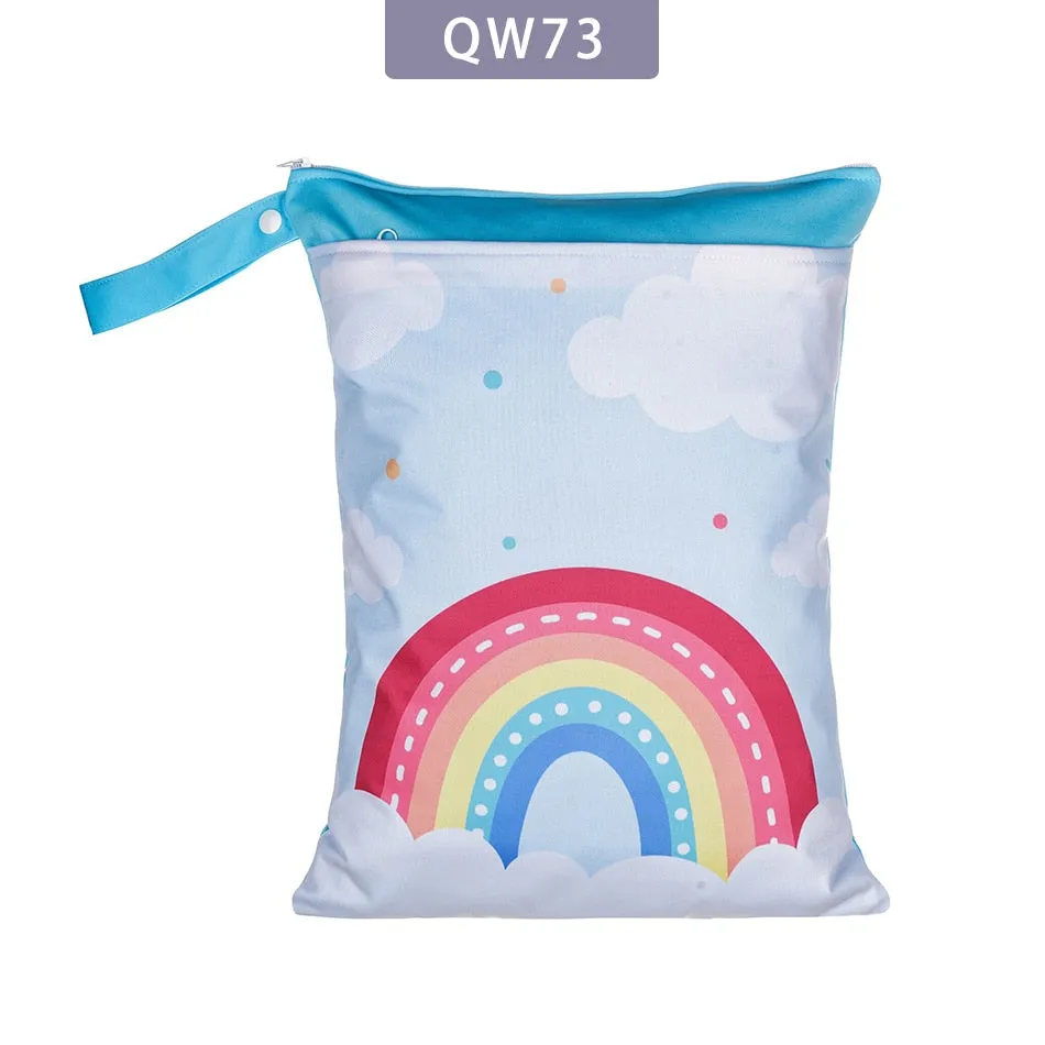 Elinfant Digital Position Printed Wet Dry Bag Waterproof 30*40cm Zippers With Handle Diaper Bag