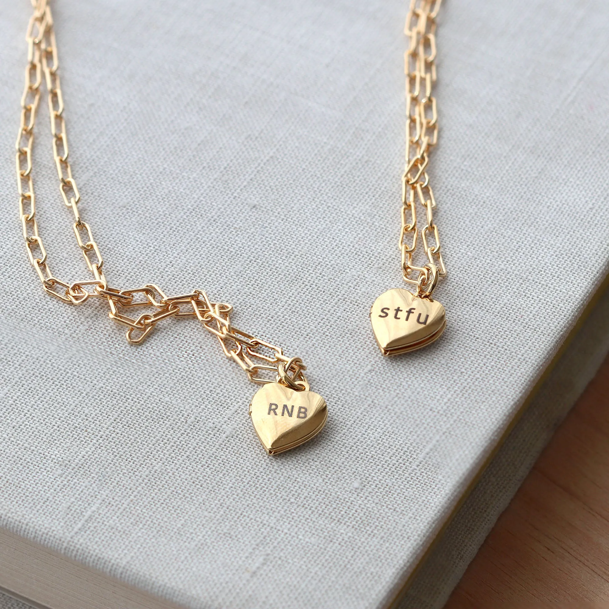 Engraved Heart Locket Necklace