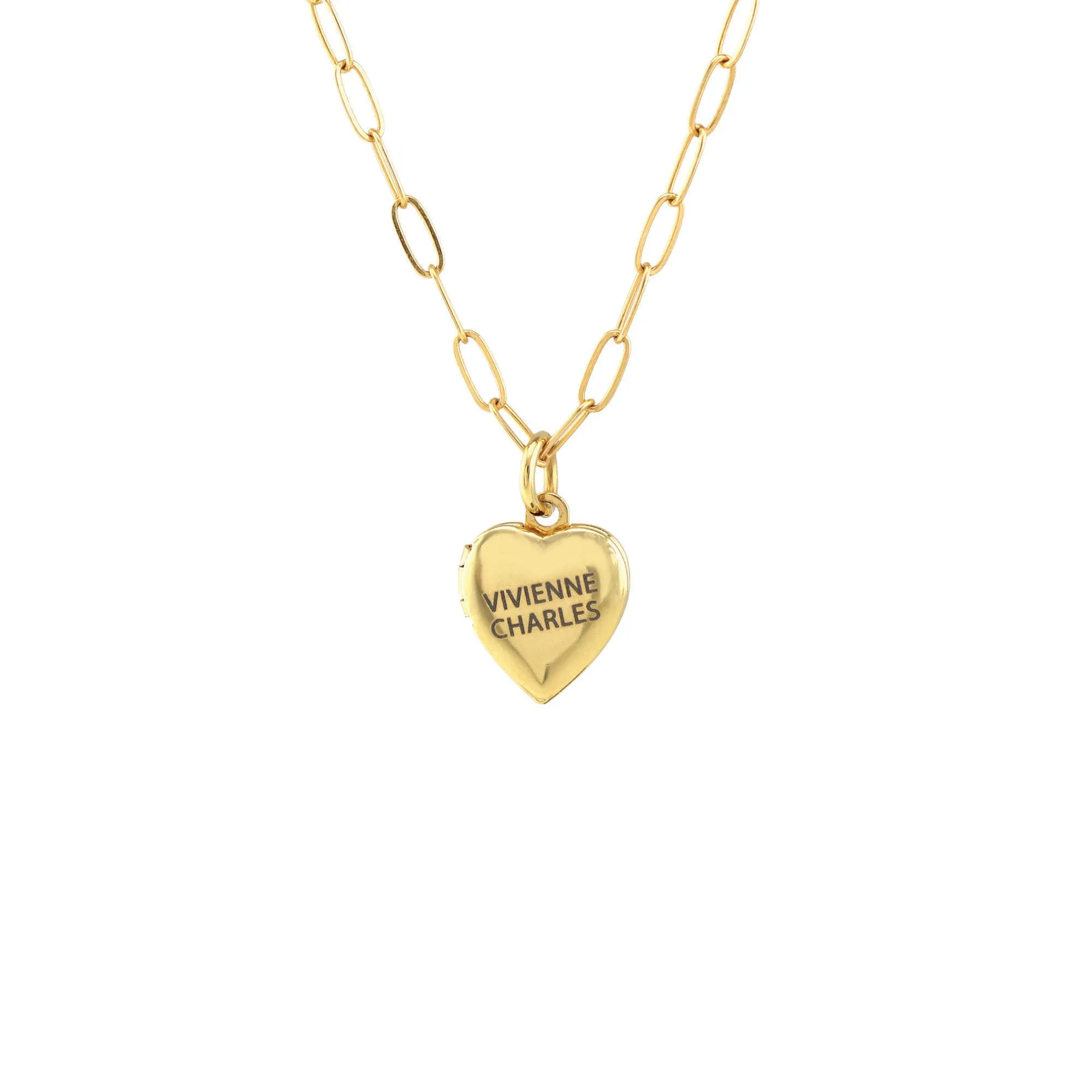 Engraved Heart Locket Necklace