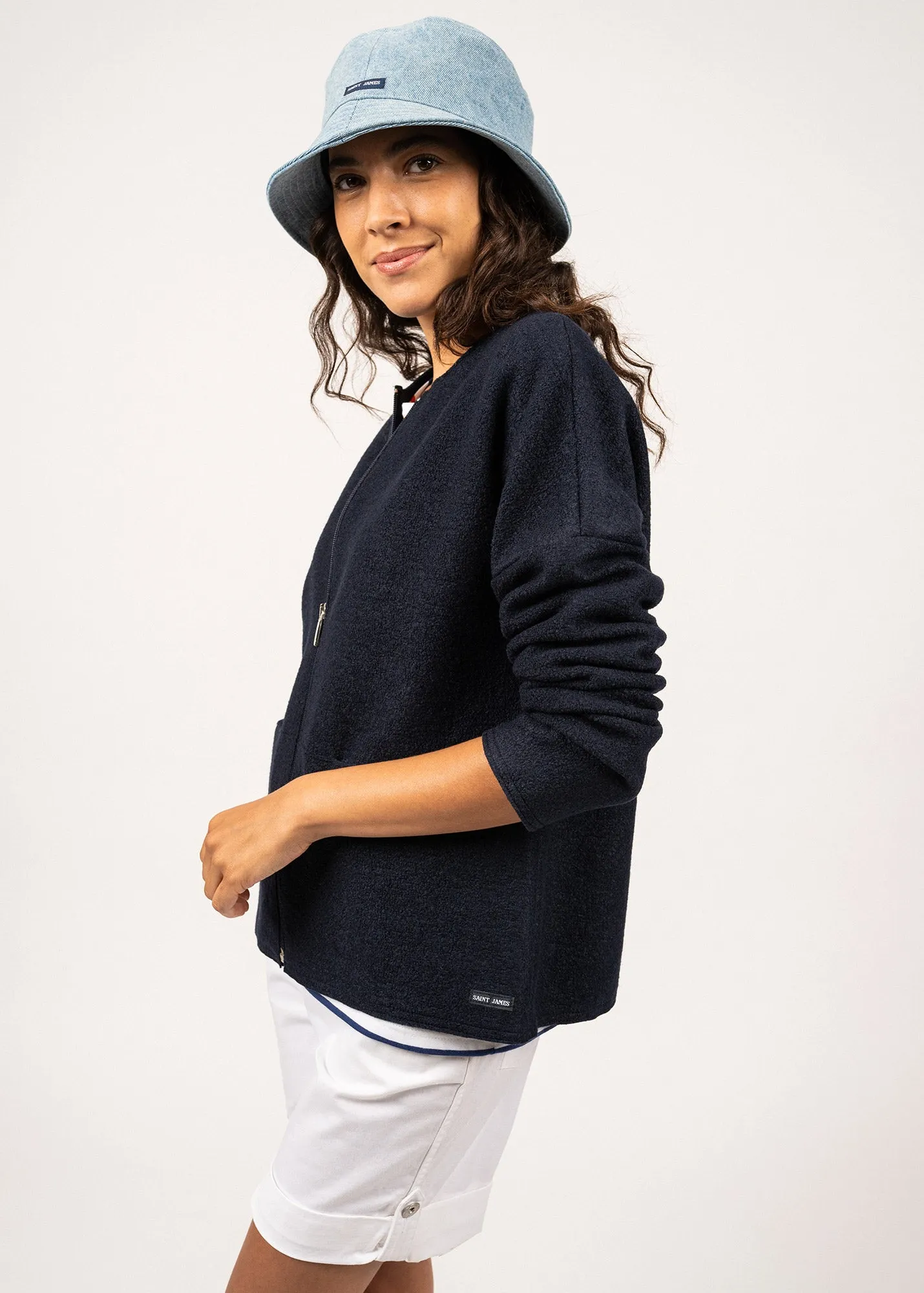 ERDEVEN - Full-Zip Boiled Wool Cardigan (NAVY)