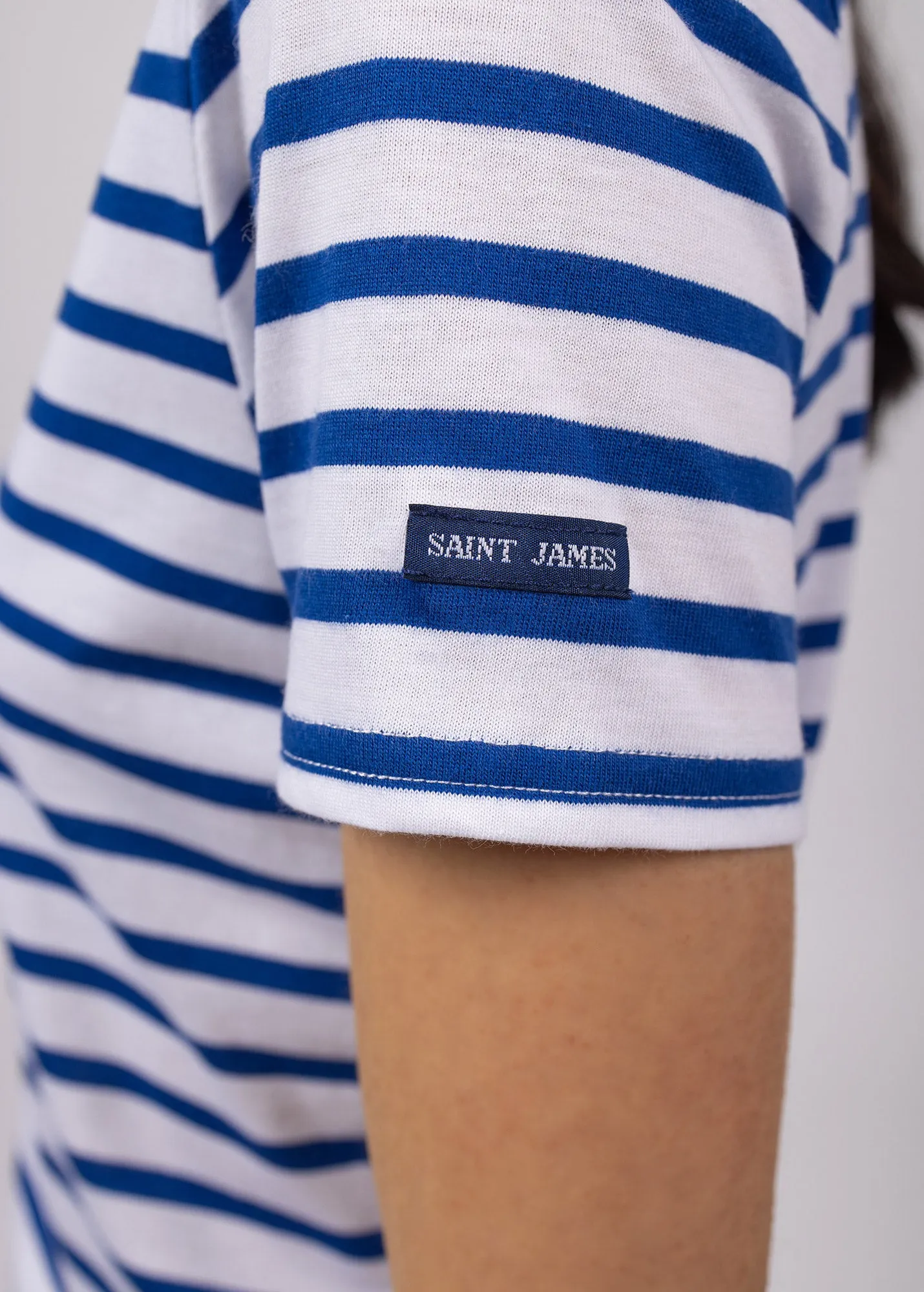 ETRILLE - Nautical Stripe Tee with Short Sleeves | Soft Cotton | Women Fit (WHITE / ROYAL BLUE)