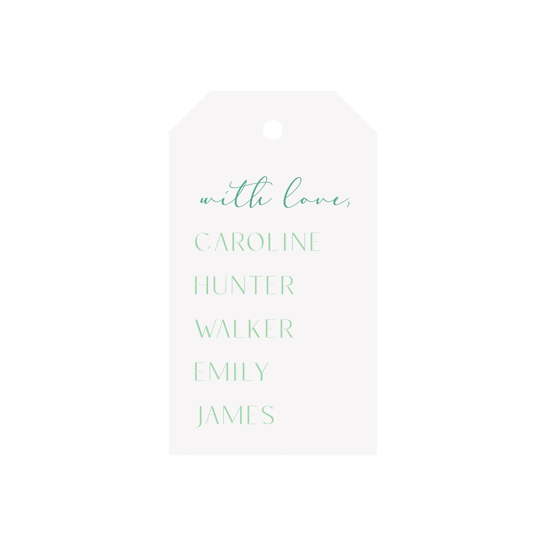 Family Names Personalized Angled/Drilled Gift Tags