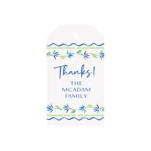 Floral Border Personalized Angled/Drilled Gift Tags